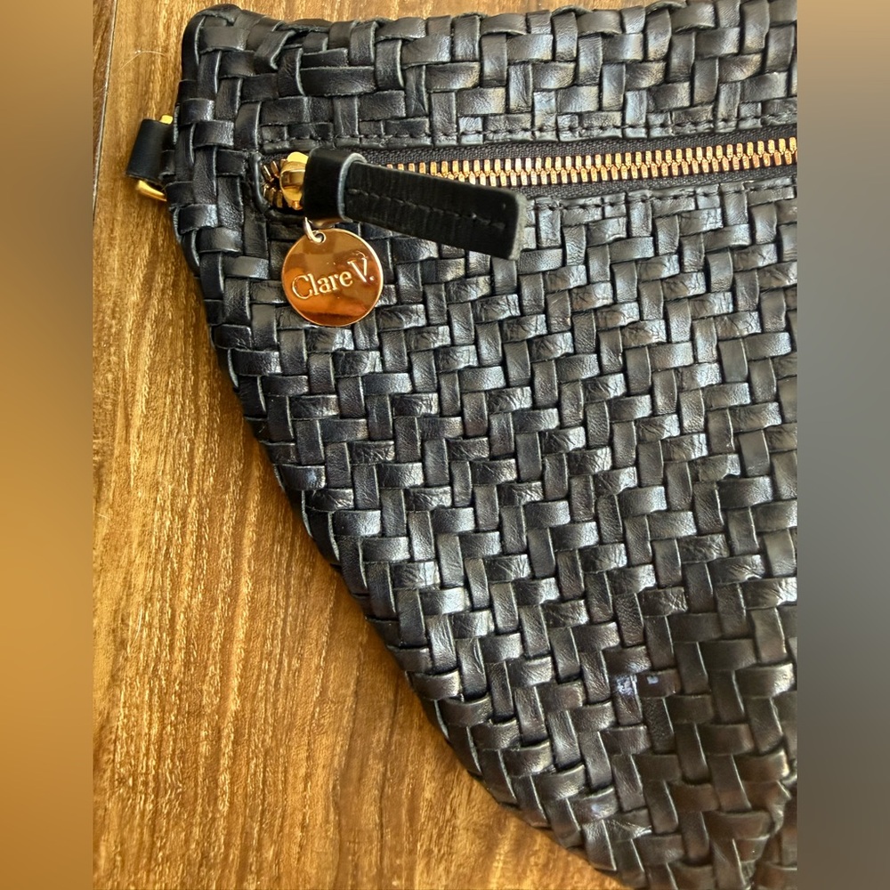 Clare V. Grande Fanny Black Woven NO STRAP - Picture 4 of 13